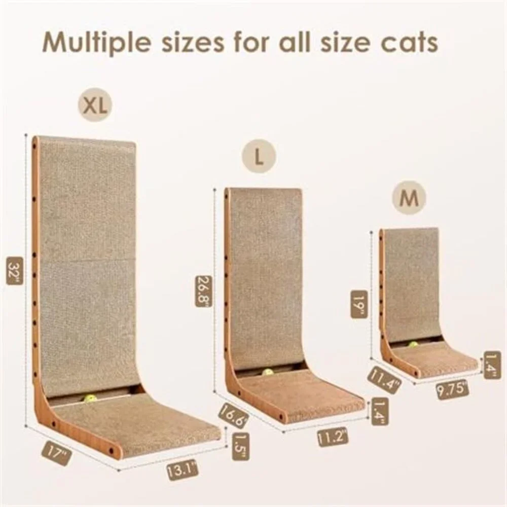 L shaped cat scratcher cardboard scratching board wall sofa toy ball cats